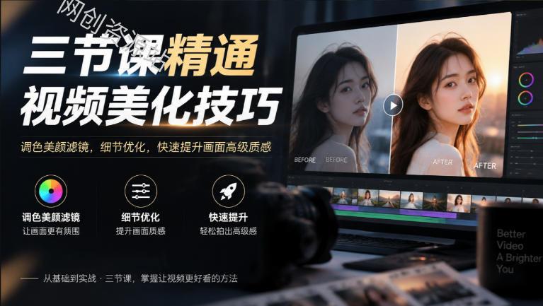 三节课精通视频美化技巧｜调色美颜滤镜，细节优化，快速提升画面高级质感