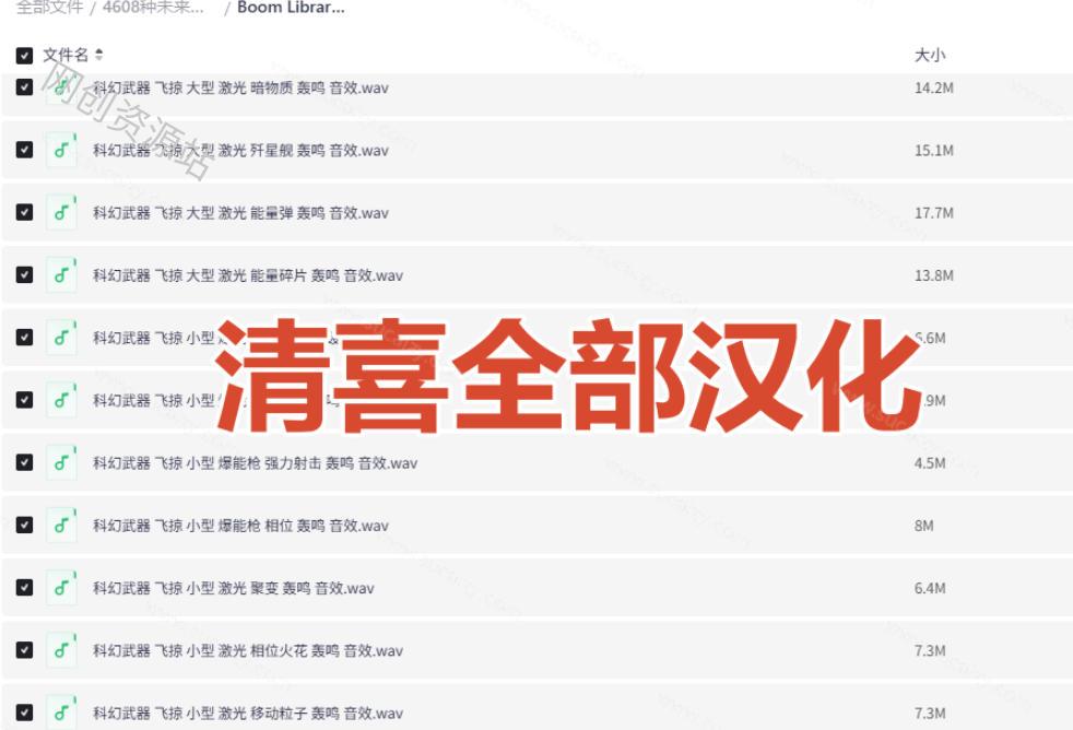 顶级音效合集!4600+种未来科幻武器开枪射击战斗音效素材合集,全部中文汉化Boom Library–Cyber W