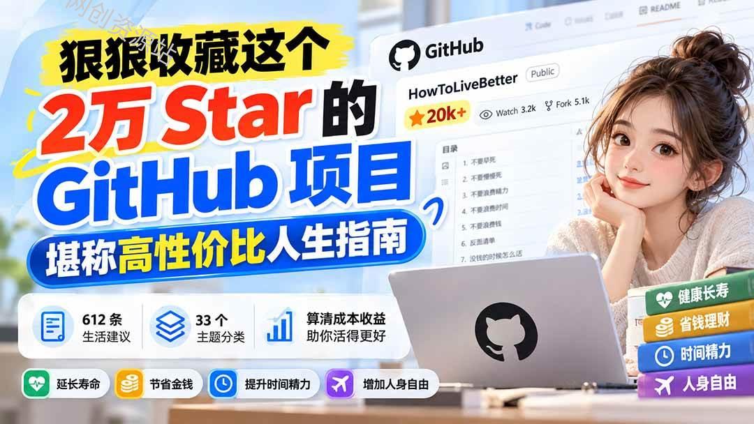 （20726期）狠狠收藏这个 2 万 Star 的 GitHub 项目，堪称高性价比人生指南。
