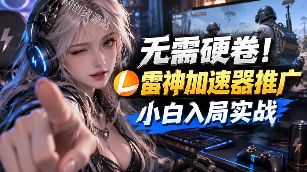 无需硬卷！雷神加速器推广，小白入局实战一天也能几十r