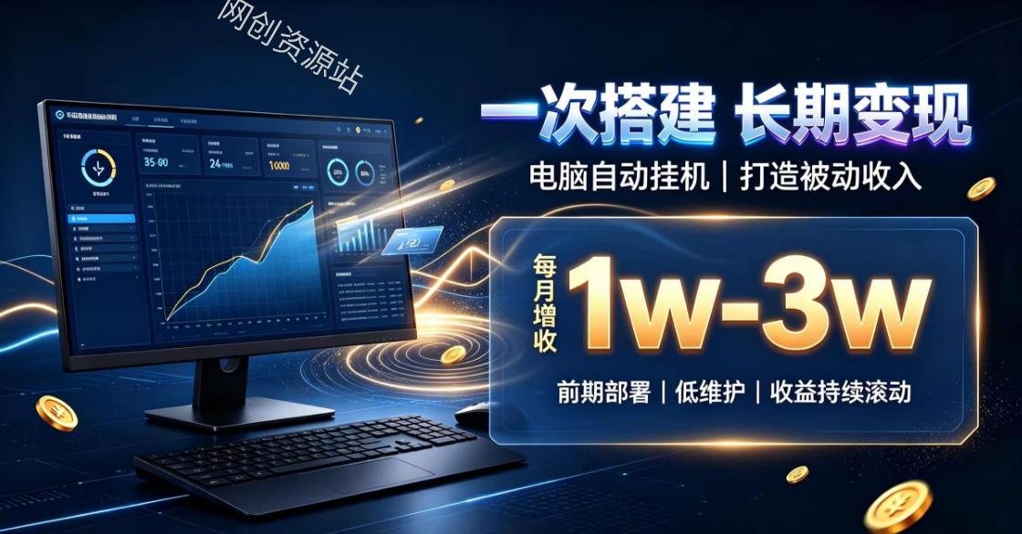 一份投入长期收益，电脑自动挂G类目，搭建被动收入每月增收1w-3w【揭秘】