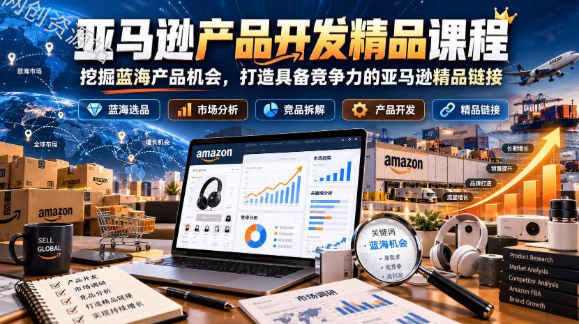 亚马逊产品开发精品课程，挖掘蓝海产品机会，打造具备竞争力的亚马逊精品链接