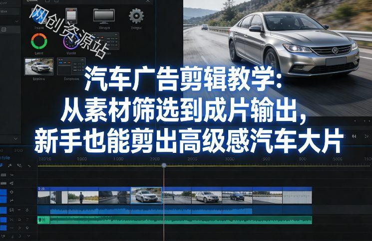 汽车广告剪辑教学：从素材筛选到成片输出，新手也能剪出高级感汽车大片