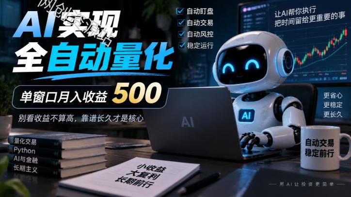 AI实现全自动量化，单窗口月入收益500，别看收益不算高，靠谱长久才是核心【揭秘】