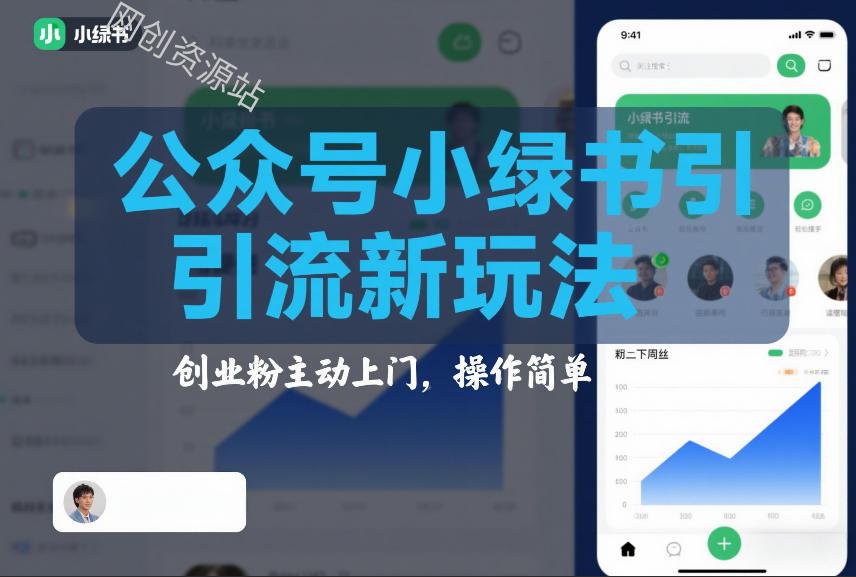 公众号小绿书引流新玩法，创业粉主动上门，操作简单