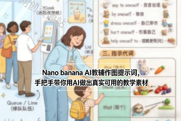 Nano banana AI教辅作图提示词,手把手带你用AI做出真实可用的教学素材